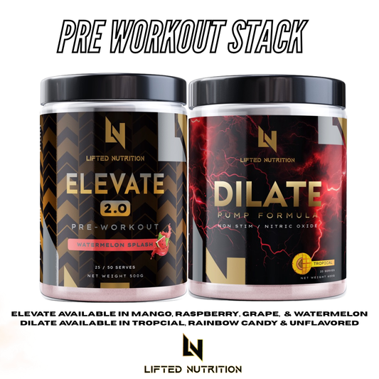 Pre Workout Stack - Elevate 2.0 Pre-workout & Dilate Non Stimulant Pre Workout