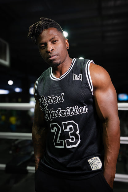 Lifted Nutrition Basket Ball Jersey - Black & White