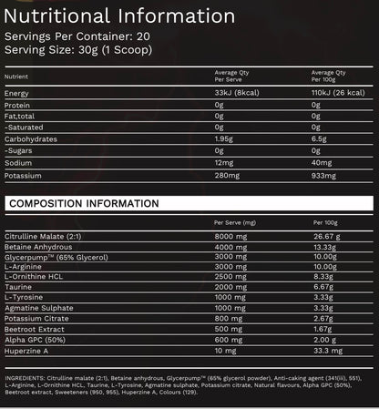Dilate - Non Stim Pre Workout