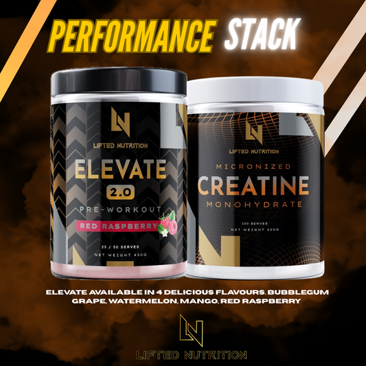 Performance Stack - 100% Pure Creatine Monohydrate & Elevate 2.0 Pre-workout