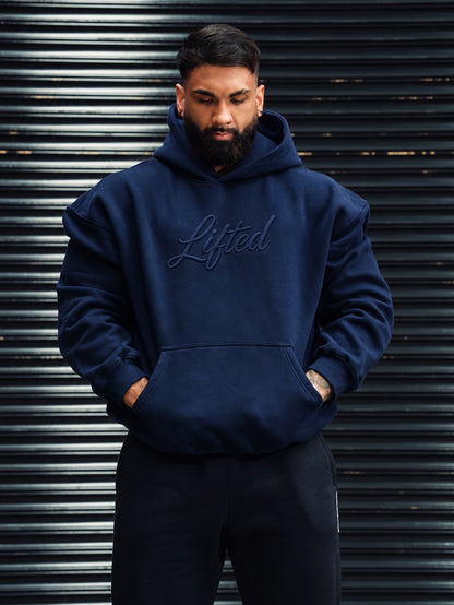 Lifted Nutrition Premium Oversized Hood - Midnight Blue)