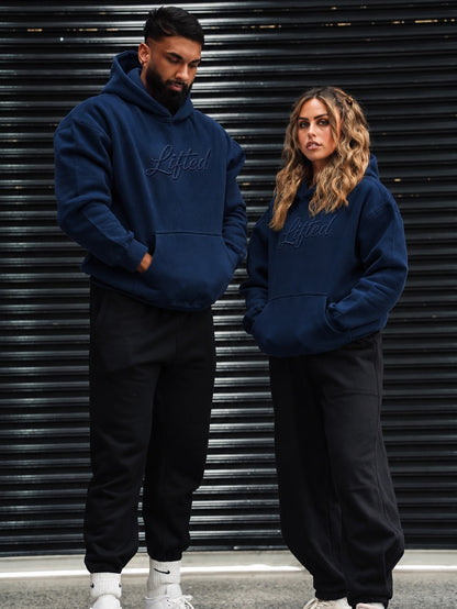 Lifted Nutrition Premium Oversized Hood - Midnight Blue)