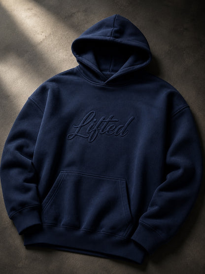 Lifted Nutrition Premium Oversized Hood - Midnight Blue)